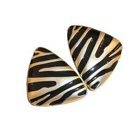 Boucles d'oreilles élégantes à rayures d'animaux pour étudiant - Insensible à l'oxydation - Hypoallergénique - Accessoires polyvalents - Marron et noir, One Size, Comme décrit, Comme décrit.
