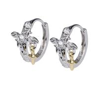 Boucles d'oreilles élégantes argentées en forme de croix et étoile - Accessoire tendance unisexe - Accessoire de déclaration pour fêtes hip-hop - Inspiré du hip-hop - Pour homme et femme - Confortable