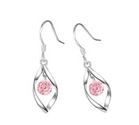 Boucles d'oreilles élégantes en argent avec pendentif torsadé moderne avec zircone, bijoux élégants pour tous les jours, pendentif en oxyde de zirconium, A, Comme décrit, Comme décrit.