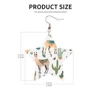 Boucles d'oreilles élégantes en cuir alpaga lama en forme d'étoile - Accessoires tendance et uniques pour un usage quotidien, taille unique