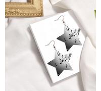 Boucles d'oreilles élégantes en cuir avec motif notes de musique - Accessoires tendance et uniques pour un usage quotidien, taille unique