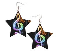 Boucles d'oreilles élégantes en cuir avec notes de musique colorées - Accessoires tendance et uniques pour un usage quotidien, taille unique