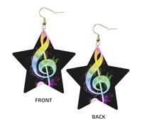 Boucles d'oreilles élégantes en cuir avec notes de musique colorées - Accessoires tendance et uniques pour un usage quotidien, taille unique