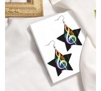 Boucles d'oreilles élégantes en cuir avec notes de musique colorées - Accessoires tendance et uniques pour un usage quotidien, taille unique