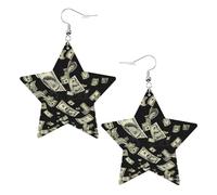 Boucles d'oreilles élégantes en cuir avec signe du dollar - Accessoires tendance et uniques pour un usage quotidien, taille unique