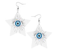 Boucles d'oreilles élégantes en cuir contre le mauvais œil - Accessoires tendance et uniques pour un usage quotidien, taille unique