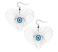 Boucles d'oreilles élégantes en cuir mauvais œil en forme de cœur - Accessoires tendance et uniques pour un usage quotidien, taille unique