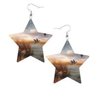 Boucles d'oreilles élégantes en cuir motif canards sauvages chasseurs - Accessoires tendance et uniques pour un usage quotidien, taille unique