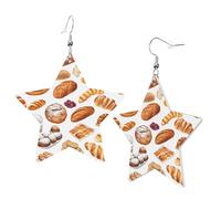 Boucles d'oreilles élégantes en cuir peint en forme d'étoile - Accessoires tendance et uniques pour un usage quotidien, taille unique