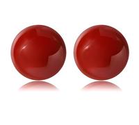 Boucles d'oreilles élégantes en émail rouge cerise en argent sterling S925, 15 mm, cadeau idéal pour femme, maman, petite amie, laiton et argent, ce n'est pas une pierre précieuse