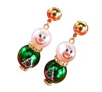 Boucles d'oreilles élégantes en forme de bonhomme de neige avec perles d'imitation pour femme et enfant, taille unique, Comme décrit, Comme décrit.