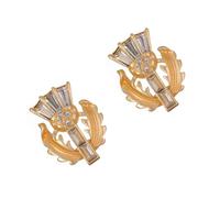 Boucles d'oreilles élégantes en forme de couronnes avec strass, accessoires légers et confortables en alliage de zinc