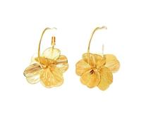 Boucles d'oreilles élégantes en forme de fleur en alliage - Accessoires pour les occasions spéciales - Grandes boucles d'oreilles en forme de fleur