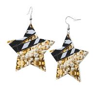 Boucles d'oreilles élégantes en forme d'étoile de cinéma et pop-corn - Accessoires tendance et uniques pour un usage quotidien, taille unique