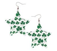 Boucles d'oreilles élégantes en forme d'étoile en cuir pour la Saint-Patrick - Accessoires tendance et uniques pour un usage quotidien, taille unique