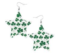 Boucles d'oreilles élégantes en forme d'étoile en cuir pour la Saint-Patrick - Accessoires tendance et uniques pour un usage quotidien, taille unique