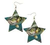 Boucles d'oreilles élégantes en forme d'étoile en cuir pour pêche au bar - Accessoires tendance et uniques pour un usage quotidien, taille unique