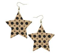 Boucles d'oreilles élégantes en forme d'étoile en osier tissé - Accessoires tendance et uniques pour un usage quotidien, taille unique