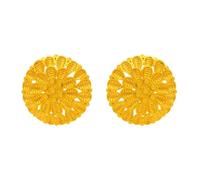 Boucles d'oreilles élégantes en or jaune 22 carats véritable certifié