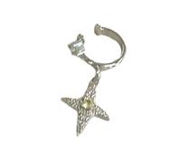 Boucles d'oreilles élégantes et étoilées en oxyde de zirconium doré avec clip d'oreille coréen