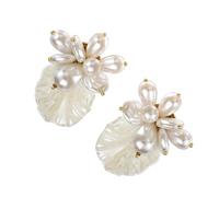 Boucles d'oreilles élégantes inspirées des perles - Design floral moderne - Portable et adapté à toutes les tenues élégantes - Boucles d'oreilles géométriques florales
