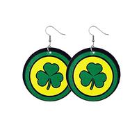 Boucles d'oreilles élégantes pour femme avec barbes vertes, chapeau vert orgie pour filles, taille unique, Cuir synthétique, Pas de gemme