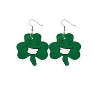 Boucles d'oreilles élégantes pour femme avec barbes vertes, chapeau vert orgie pour filles, taille unique, Cuir synthétique, Pas de gemme