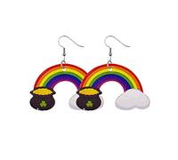 Boucles d'oreilles élégantes pour femme avec barbes vertes, chapeau vert orgie pour filles, taille unique, Cuir synthétique, Pas de gemme