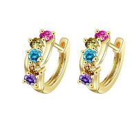 Boucles d'oreilles élégantes pour femmes Boucles d'oreilles en zircone coloré pour femmes Boucles d'oreilles tempérament Boucles d'oreilles étincelantes Boucles d'oreilles avec bouchon à vis, taille