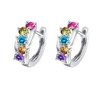 Boucles d'oreilles élégantes pour femmes Boucles d'oreilles en zircone coloré pour femmes Boucles d'oreilles tempérament Boucles d'oreilles étincelantes Boucles d'oreilles avec bouchon à vis, taille