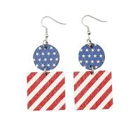 Boucles d'oreilles élégantes pour le jour de l'indépendance avec motifs vintage et drapeaux à paillettes pour festivals et tenues quotidiennes, taille unique, Comme décrit, Comme décrit.