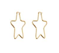 Boucles d'oreilles élégantes surdimensionnées en forme d'étoile dorées ou en acier - Design léger pour un confort tout au long de la journée, Acier titane