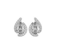 Boucles d'oreilles « Elegantly Yours » en argent sterling 925 | Placage argent n° 32 | Taille de la pierre : 0,10-0,69 mm | Poids : 1,32 ct | Forme : Ronde et poire | 2,174 grammes | • Luxe • W_00166
