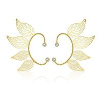 Boucles d'oreilles elfe en forme de feuilles dorées pour femme