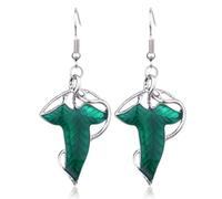 Boucles d'Oreilles Elfiques, Feuilles Vertes, Le Seigneur des Anneaux