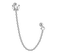 Boucles d'oreilles en acier chirurgical avec zircon, couronnes, oreille, tragus, cartilage, fleur, piercing conque, bijoux de corps, longueur de chaîne réglable, taille unique, Comme décrit, Comme