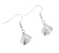 Boucles d'oreilles en acier inoxydable avec motif coquillage naturel, hypoallergénique, design léger, texture coquillage pour femme, pour un usage quotidien, taille unique, Comme décrit, Comme décrit.