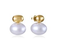 Boucles d'oreilles en acier IP doré et perle Sint Mra Fn