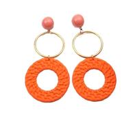 Boucles d'oreilles en Acrylique-12 Couleurs Boucles d'oreilles de Couleur Bonbon Acrylique Rondes géométriques bohèmes Boucles d'oreilles de personnalité Simple Boucles d'oreilles Femme,Orange,T