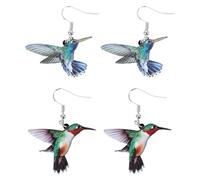 Boucles D'oreilles en Acrylique 2 Paires à Motif D'oiseau | Deux Paires, pour Performance et Danse, Confortables à Porter, Finition Soignée, pour Filles et Amies