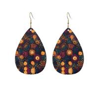 Boucles d'oreilles en acrylique en forme de goutte avec mandala en poudre colorée, adaptées pour diverses occasions, taille unique, Acrylique
