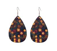 Boucles d'oreilles en acrylique en forme de goutte avec mandala en poudre colorée, adaptées pour diverses occasions, taille unique, Acrylique