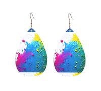 Boucles d'oreilles en acrylique en forme de goutte - Impression de fond d'éclaboussure de peinture mignonne - Léger - Mode Teardrop - Boucles d'oreilles pendantes, One Size, Acrylique, Pas de gemme