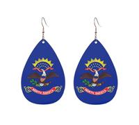 Boucles d'oreilles en acrylique en forme de goutte - Joli drapeau d'État du Dakota du Nord - Impression légère - Mode Teardrop - Boucles d'oreilles pendantes, One Size, Acrylique, Pas de gemme