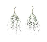 Boucles d'oreilles en acrylique en forme de goutte jolies plantes vertes imprimées légères fashionTeardrop boucles d'oreilles pendantes, One Size, Acrylique, Pas de gemme