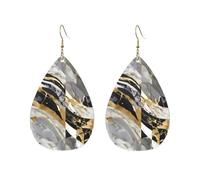 Boucles d'oreilles en acrylique en forme de goutte Mignon luxe imprimé marbre léger FashionTeardrop Dangle Boucles d'oreilles, One Size, Acrylique, Pas de gemme