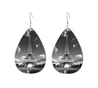 Boucles d'oreilles en acrylique en forme de goutte Mignon Paris Tour Eiffel et Nuage Imprimé Léger FashionTeardrop Dangle Boucles d'oreilles, One Size, Acrylique, Pas de gemme