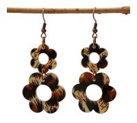 Boucles d'oreilles en acrylique Robte avec fleurs et imprimé léopard Crochets d'oreilles élégants pour les amateurs de mode Boucles d'oreilles légères pour femmes, taille unique, Comme décrit