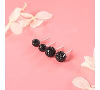 Boucles D'Oreilles En Argent 925, 2 Paires De Boucles D'Oreilles En Argent S925 Glitter Zircon Boule Clous D'Oreilles Noir Mode Boucles D'Oreilles En Cristal Boucles D'Oreilles Pierre De Naissance C