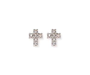 Boucles d'oreilles en argent 925 Amen - Collection Rosari - Couleur rhodium - Taille unique boucles d'oreilles à lobe zircons blancs